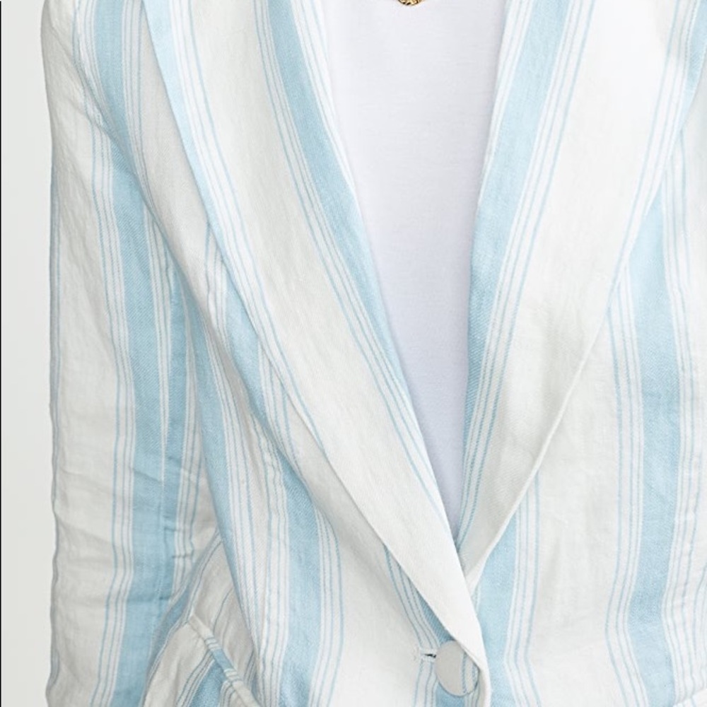 NWT FRAME CLASSIC MULTI STRIPE BLAZER IN OFF WHITE - Picture 6 of 14